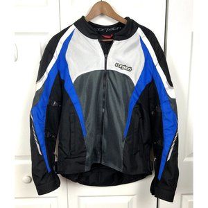 Cortech Mens Black White GX Air 5.0 Phos Lite Rain Guard Motorcycle Jacket Sz L